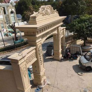 三亚 黄金麻荔枝面花岗岩别墅门楼