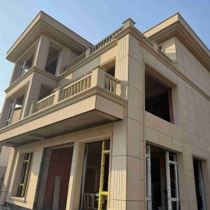 三亚 黄金麻花岗岩石材荔枝面外墙干挂效果展示