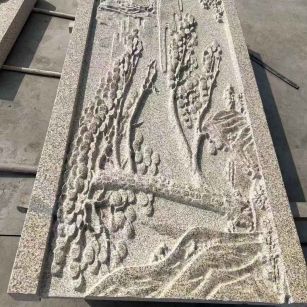 三亚 黄金麻雕刻板浮雕迎客松