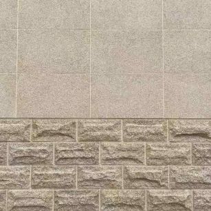 三亚 黄金麻自然面蘑菇石配荔枝面干挂