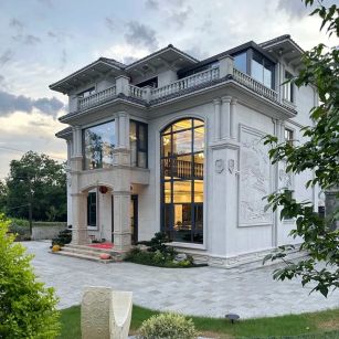 三亚 白麻花岗岩私人别墅干挂石材豪华定制