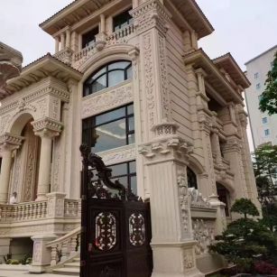 三亚 黄金麻花岗岩别墅外墙干挂效果展示