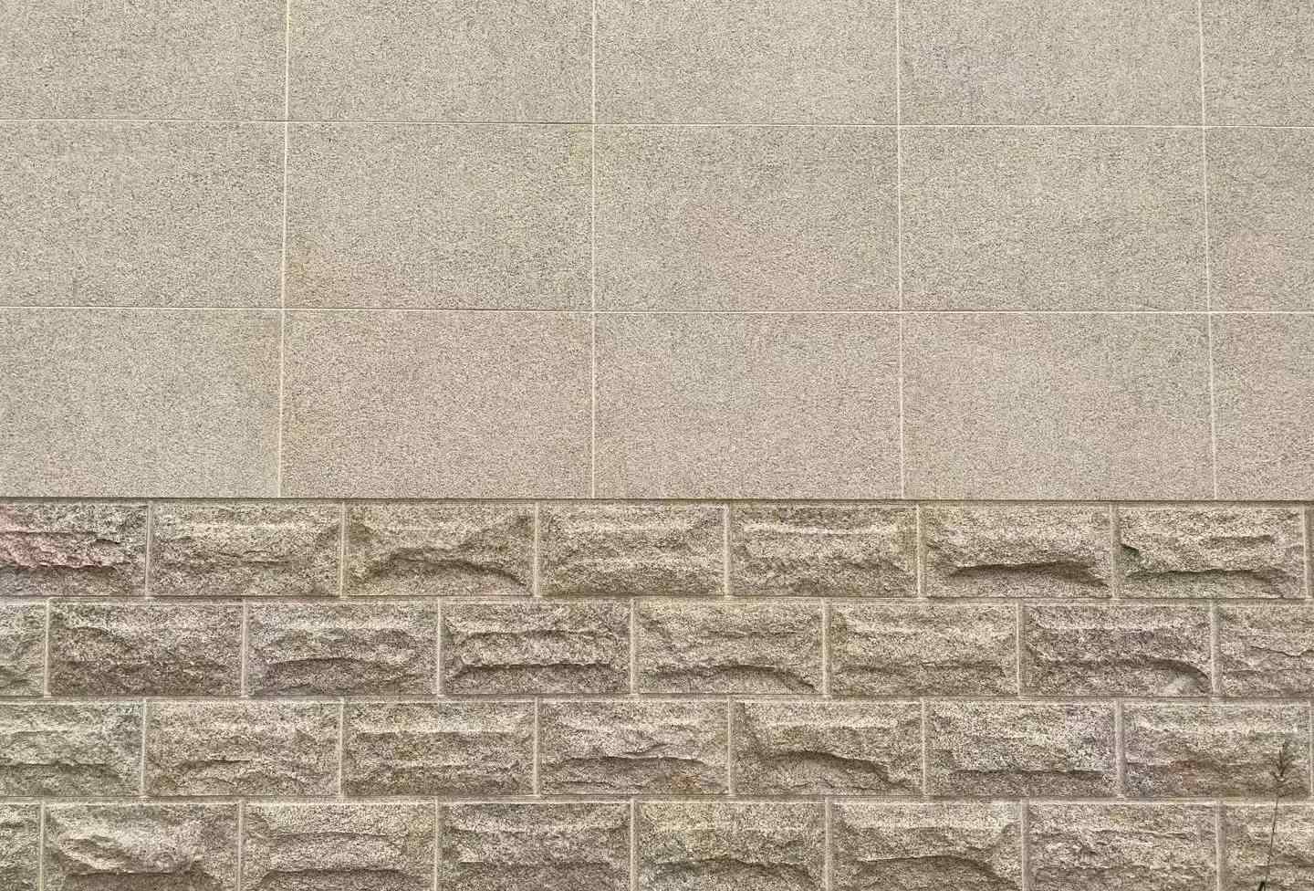 三亚 黄金麻自然面蘑菇石配荔枝面干挂