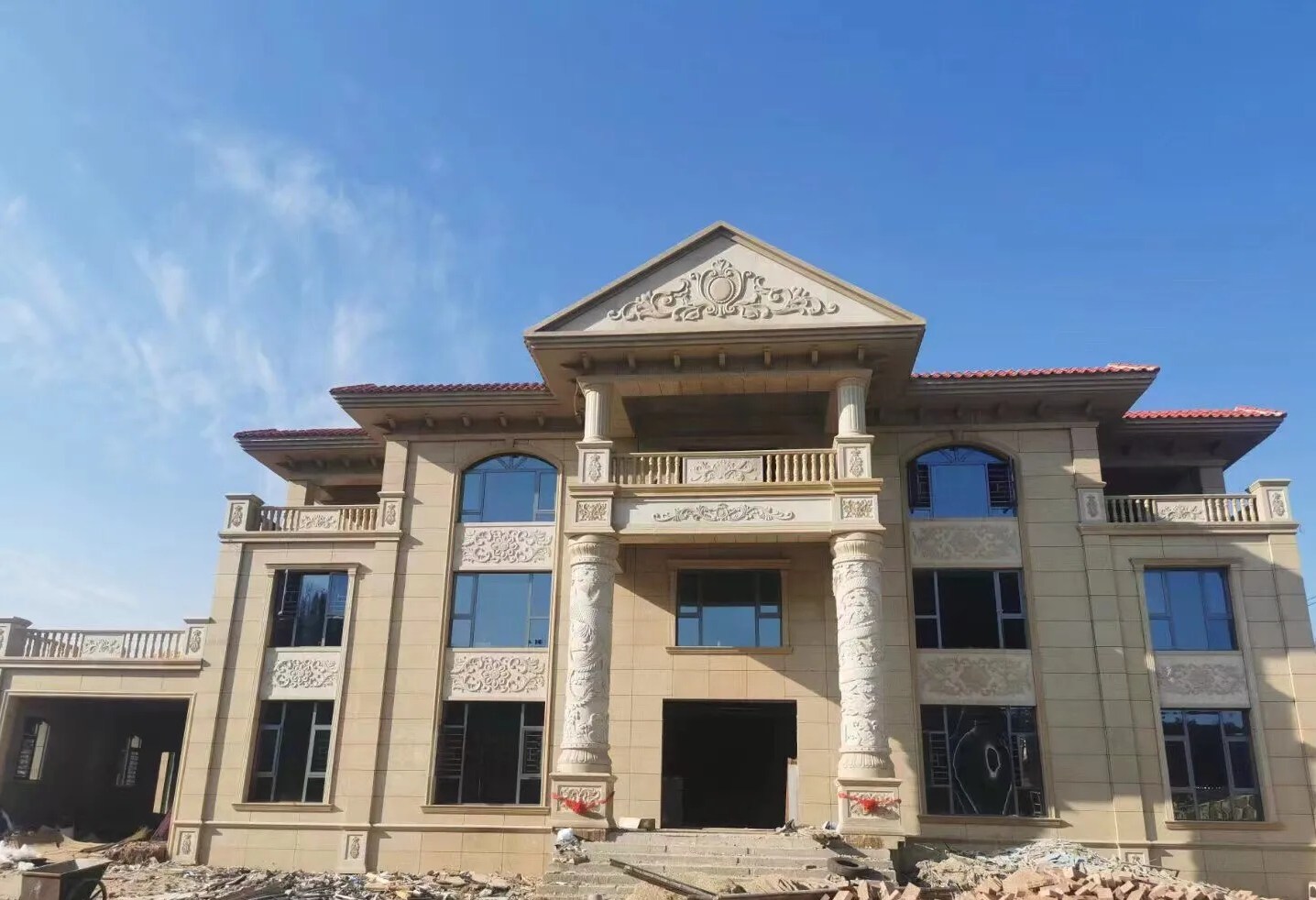 三亚 黄金麻花岗岩别墅外墙干挂